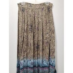 Hippie Vintage Floral Maxi Skirt Medium Sag harbor Multicolor Pull On